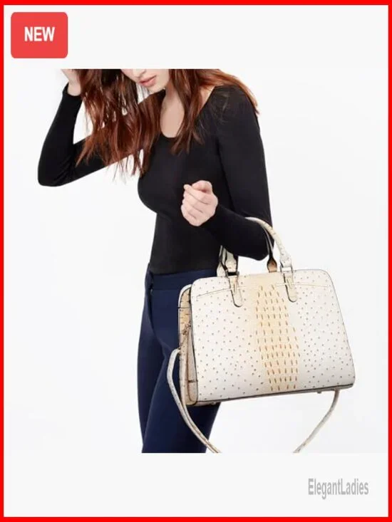 Vegan Leather Satchel Tote Set with 3 Compartments & Adjustable Strap - Picture 2 of 6